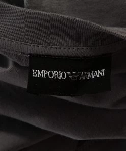 Emporio Armani Grey Cotton Crew Neck Fitted T-Shirt L For Men -Emporio Armani sale luxury men emporio armani used clothes p294619 004