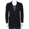 Emporio Armani Black Stretch Wool Sean Line Blazer S For Men -Emporio Armani sale luxury men emporio armani used clothes p295899 002