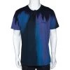 Emporio Armani Black Printed Cotton Logo Embroidered T-Shirt XXL For Men