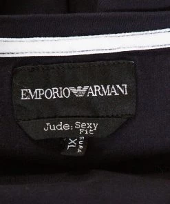 Emporio Armani Navy Blue Cotton Jude Sexy Fit T-Shirt XXL For Men -Emporio Armani sale luxury men emporio armani used clothes p297198 004