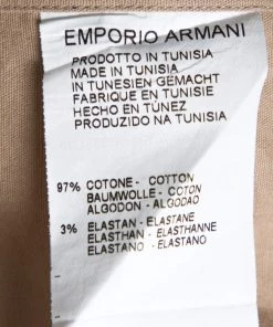 Emporio Armani Beige Stretch Cotton Long Sleeve Shirt XL For Men -Emporio Armani sale luxury men emporio armani used clothes p297841 007