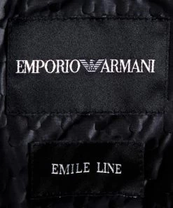 Emporio Armani Black Perforated Emile Line Jacket XL For Men -Emporio Armani sale luxury men emporio armani used clothes p297854 002