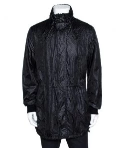 Emporio Armani Black Perforated Emile Line Jacket XL For Men