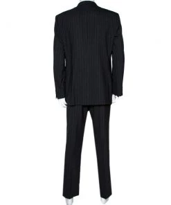 Emporio Armani Black Pinstriped Wool Blend Tailored Suit XXXL For Men -Emporio Armani sale luxury men emporio armani used clothes p297858 001