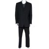 Emporio Armani Black Pinstriped Wool Blend Tailored Suit XXXL For Men