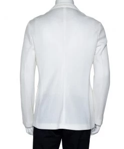 Emporio Armani White Mesh Robert Line Slim Fit Jacket XL For Men -Emporio Armani sale luxury men emporio armani used clothes p300051 005