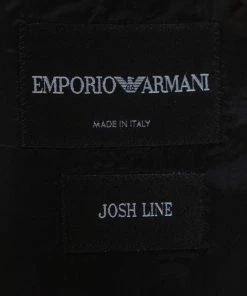 Emporio Armani Dark Brown Pinstriped Wool Josh Line Jacket XXXL For Men -Emporio Armani sale luxury men emporio armani used clothes p315569 004