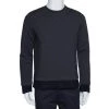 Emporio Armani Charcoal Cotton Knit Rib Trim Detail Crew Neck Sweatshirt L For Men -Emporio Armani sale luxury men emporio armani used clothes p315595 006