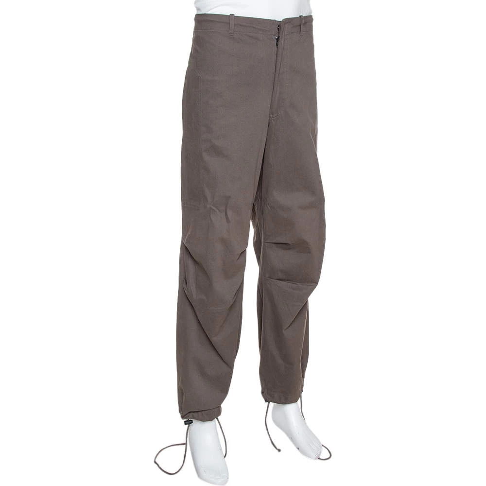 Emporio Armani Dark Grey Cotton Drawstring Waist & Cuff Trousers L For Men 4 Emporio Armani Dark Grey Cotton Drawstring Waist & Cuff Trousers L For Men - Image 2