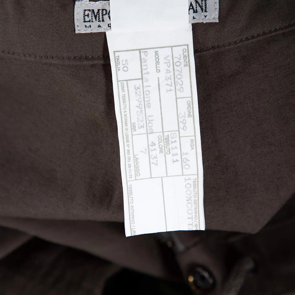 Emporio Armani Dark Grey Cotton Drawstring Waist & Cuff Trousers L For Men 8 Emporio Armani Dark Grey Cotton Drawstring Waist & Cuff Trousers L For Men - Image 6