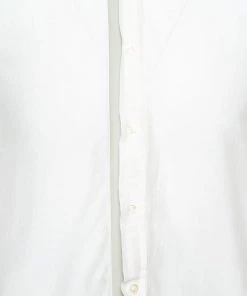 Emporio Armani Cream Cotton & Silk Contrast Stripe Detail Shirt XL For Men -Emporio Armani sale luxury men emporio armani used clothes p338326 001