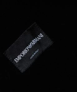 Emporio Armani Black Stretch Wool Two Button Blazer M For Men -Emporio Armani sale luxury men emporio armani used clothes p359998 002