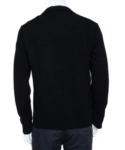 Emporio Armani Black Stretch Wool Two Button Blazer M For Men -Emporio Armani sale luxury men emporio armani used clothes p359998 004