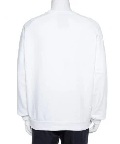 Emporio Armani White Cotton Logo Patch Sweatshirt XXL For Men -Emporio Armani sale luxury men emporio armani used clothes p362094 003