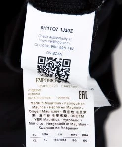 Emporio Armani Black Cotton Logo Embossed Crew Neck T-Shirt XL For Men -Emporio Armani sale luxury men emporio armani used clothes p368803 006