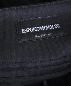 Emporio Armani Black Cotton High Waist Tailored Trousers XL For Men 12 Emporio Armani Black Cotton High Waist Tailored Trousers XL For Men -Emporio Armani sale luxury men emporio armani used clothes p370948 002