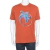 Emporio Armani Burnt Orange Power Printed Cotton T-Shirt XXL For Men -Emporio Armani sale luxury men emporio armani used clothes p384361 002