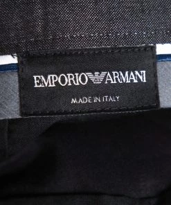 Emporio Armani Black Cotton And Cashmere Tailored Trousers XXXL For Men -Emporio Armani sale luxury men emporio armani used clothes p386086 005