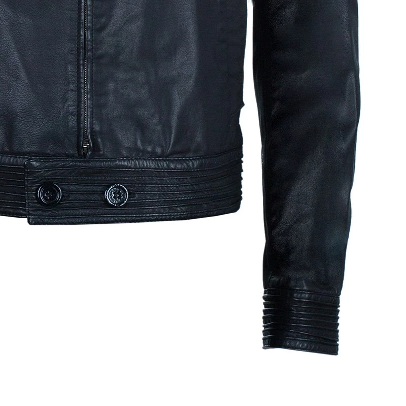 Emporio Armani Men's Black Leather Bomber Jacket M For Men 9 Emporio Armani Men's Black Leather Bomber Jacket M For Men - Image 7