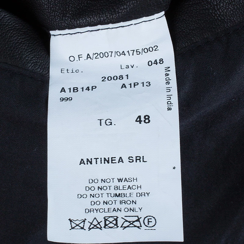 Emporio Armani Men's Black Leather Bomber Jacket M For Men 12 Emporio Armani Men's Black Leather Bomber Jacket M For Men - Image 10