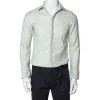 Emporio Armani Light Green Cotton Button Front Shirt S For Men -Emporio Armani sale luxury men emporio armani used clothes p404654 1616787943 006