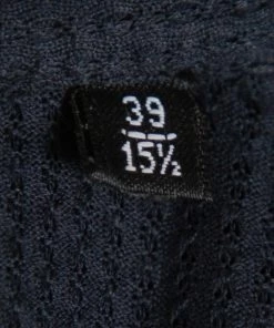 Emporio Armani Navy Blue Perforated Stretch Cotton Button Front Shirt M For Men -Emporio Armani sale luxury men emporio armani used clothes p405644 006