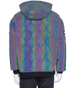 Emporio Armani Black Knit Quilted Detail Hooded Sweatshirt XL For Men -Emporio Armani sale luxury men emporio armani used clothes p407795 001