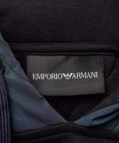 Emporio Armani Black Knit Quilted Detail Hooded Sweatshirt XL For Men -Emporio Armani sale luxury men emporio armani used clothes p407795 1616662129 008