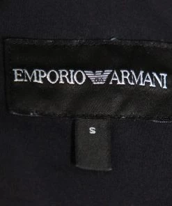 Emporio Armani Black Cotton Knit Trim Detail Button Front Shirt S For Men 16 Emporio Armani Black Cotton Knit Trim Detail Button Front Shirt S For Men -Emporio Armani sale luxury men emporio armani used clothes p421284 008