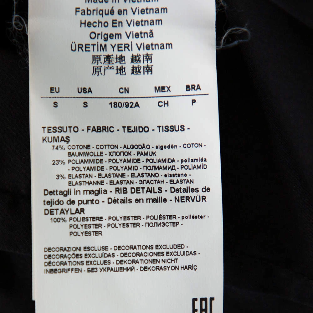 Emporio Armani Black Cotton Knit Trim Detail Button Front Shirt S For Men 10 Emporio Armani Black Cotton Knit Trim Detail Button Front Shirt S For Men - Image 8