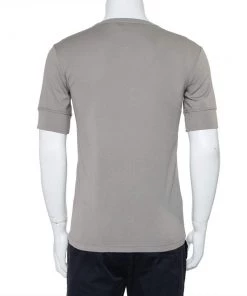 Emporio Armani Grey Cotton Short Sleeve Crewneck T-Shirt L For Men -Emporio Armani sale luxury men emporio armani used clothes p424058 001