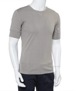 Emporio Armani Grey Cotton Short Sleeve Crewneck T-Shirt L For Men -Emporio Armani sale luxury men emporio armani used clothes p424058 003