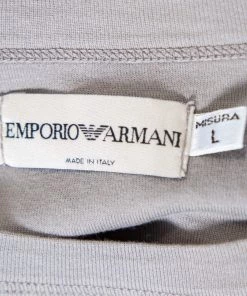 Emporio Armani Grey Cotton Short Sleeve Crewneck T-Shirt L For Men -Emporio Armani sale luxury men emporio armani used clothes p424058 005