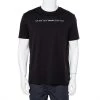 Emporio Armani Black Logo Embroidered Cotton Crewneck T-Shirt XXL For Men -Emporio Armani sale luxury men emporio armani used clothes p453463 001
