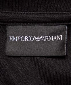 Emporio Armani Black Logo Embroidered Cotton Crewneck T-Shirt XXL For Men -Emporio Armani sale luxury men emporio armani used clothes p453463 005