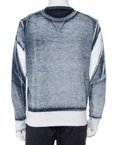 Emporio Armani White & Navy Blue Cotton Pique Crewneck T-Shirt XL For Men -Emporio Armani sale luxury men emporio armani used clothes p454176 001