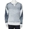 Emporio Armani White & Navy Blue Cotton Pique Crewneck T-Shirt XL For Men -Emporio Armani sale luxury men emporio armani used clothes p454176 004