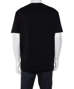 Emporio Armani Black Cotton Logo Printed Crewneck T-Shirt 3XL For Men -Emporio Armani sale luxury men emporio armani used clothes p459171 005