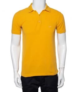 Emporio Armani Mustard Yellow Cotton Polo T-Shirt M For Men