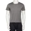 Emporio Armani Grey Cotton Contrast Trim T-Shirt M For Men -Emporio Armani sale luxury men emporio armani used clothes p476320 007