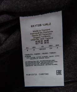 Emporio Armani Charcoal Grey Logo Embroidered Cotton Crewneck T-Shirt S For Men -Emporio Armani sale luxury men emporio armani used clothes p476336 002