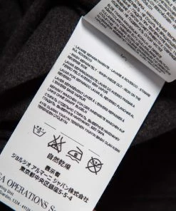 Emporio Armani Charcoal Grey Logo Embroidered Cotton Crewneck T-Shirt S For Men -Emporio Armani sale luxury men emporio armani used clothes p476336 003