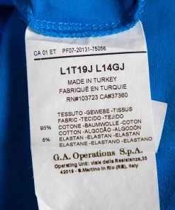 Emporio Armani Blue Logo Printed Stretch Cotton Crewneck T-Shirt S For Men -Emporio Armani sale luxury men emporio armani used clothes p476359 002