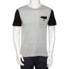 Emporio Armani Grey & Black Knit Pocket Detail Crewneck T-Shirt M For Men