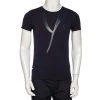 Emporio Armani Navy Blue Printed Cotton & Modal Jude Fitted T-Shirt M For Men -Emporio Armani sale luxury men emporio armani used clothes p476378 1628140810 007