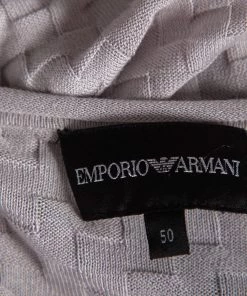 Emporio Armani Grey Patterned Cotton & Silk Knit Fitted T-Shirt M For Men 13 Emporio Armani Grey Patterned Cotton & Silk Knit Fitted T-Shirt M For Men -Emporio Armani sale luxury men emporio armani used clothes p476383 006