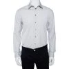 Emporio Armani Grey Stretch Cotton Button Front Shirt XL For Men -Emporio Armani sale luxury men emporio armani used clothes p476463 004
