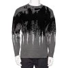 Emporio Armani Charcoal Grey Wool Contrast Flock Detail Crewneck Sweater L For Men -Emporio Armani sale luxury men emporio armani used clothes p476478 007