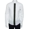 Emporio Armani White Cotton Contrast Trim Zip Front Slim Fit Shirt M For Men -Emporio Armani sale luxury men emporio armani used clothes p476527 004