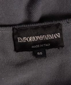Emporio Armani Grey Embossed Knit Round Neck Sweater L For Men -Emporio Armani sale luxury men emporio armani used clothes p476529 001